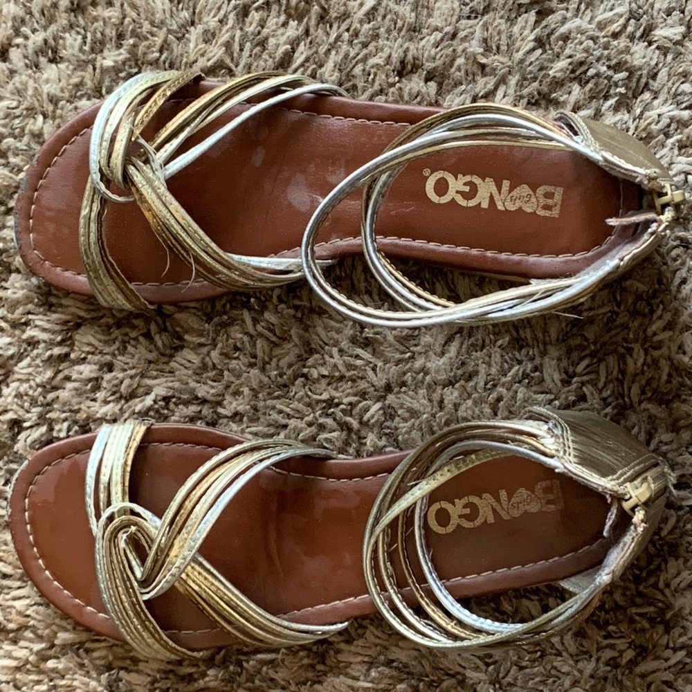 Bongo gold and silver sandals